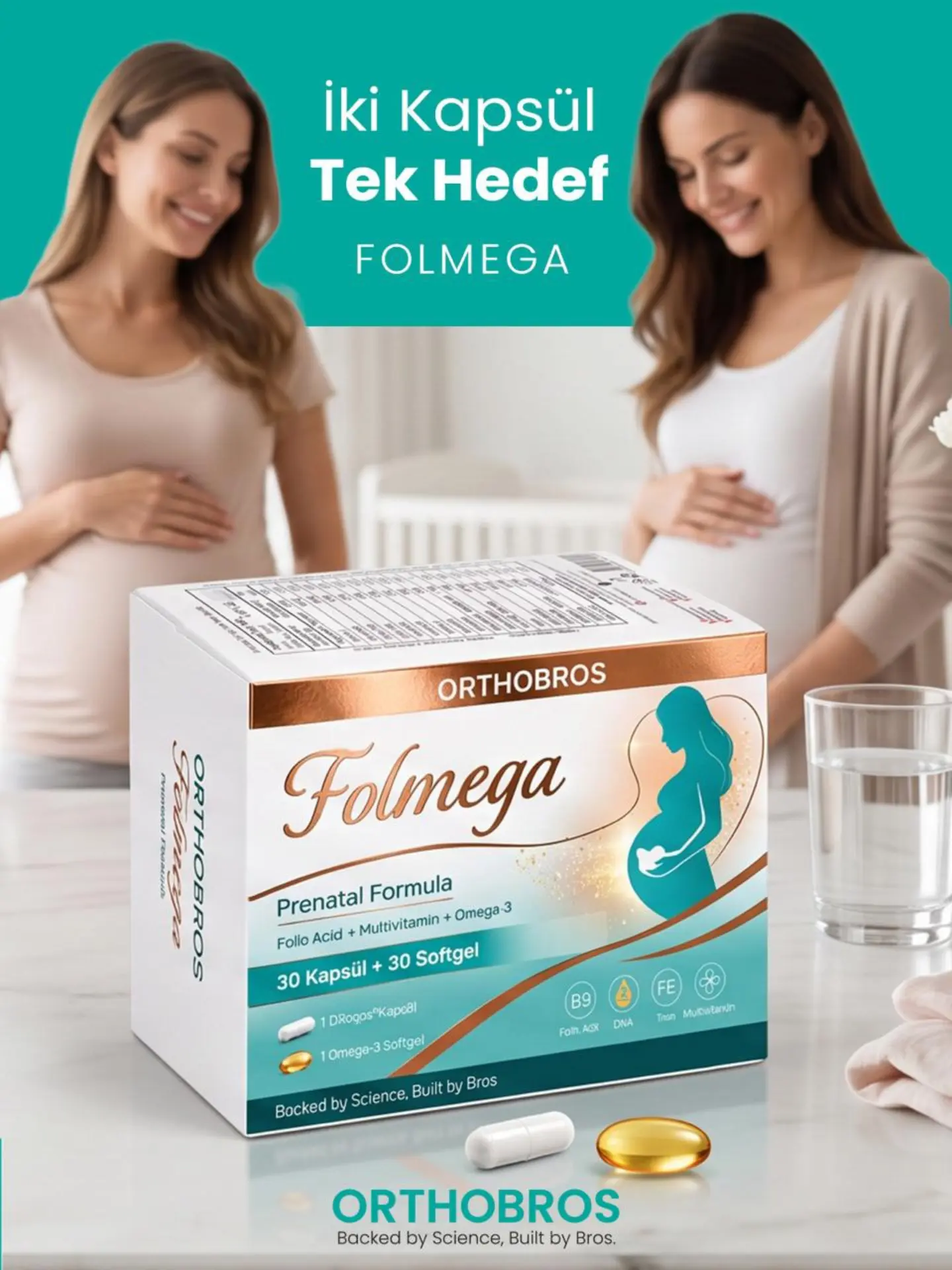 İki Kapsül. Tek Hedef. 💙

Orthobros Folmega, anne adaylarının artan besin ihtiyaçlarına yönelik geliştirilen kapsamlı prenatal formülü ile temel ve tamamlayıcı besin öğelerini tek sistemde buluşturur.

🤍 1 Prenatal Kapsül + 1 Omega-3 Softgel
✨ Folat, Demir, İyot, Çinko
🐟 469 mg Omega-3
⚡ 150 mg Magnezyum
☀️ D3 + K2
💎 Biotin ve Vitamin C

Gebelik döneminde kapsamlı prenatal destek arayan anne adayları için Folmega ile ihtiyaç duyulan destek tek kutuda.

Detaylı bilgi ve sipariş için:
📞 0549 156 4141
🌐 orthobros.com.tr

🛒 Yakında Trendyol’da!

#Folmega #prenatal #gebeliktakviyesi #omega3 #orthobros